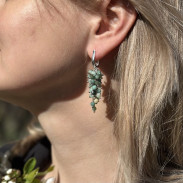 Silver emerald earrings